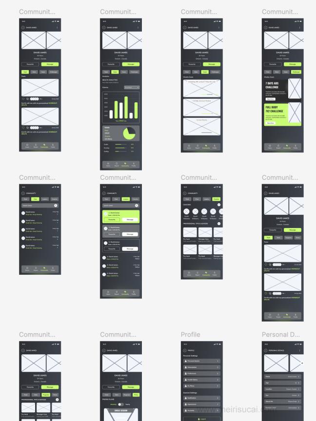 40页健身app设计原型figma源文件