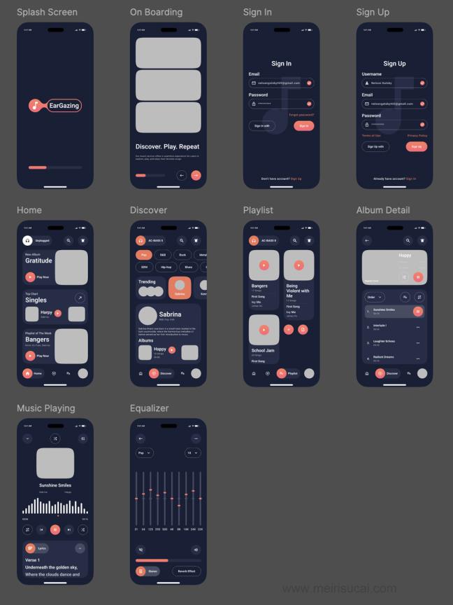 10页音乐音频APP设计Figma/Sketch/PSD/XD源文件