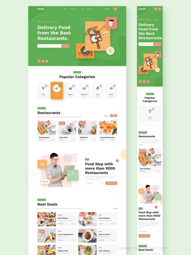 5整共28页套响应式网站UI设计合集格式：sketch，xd，figma