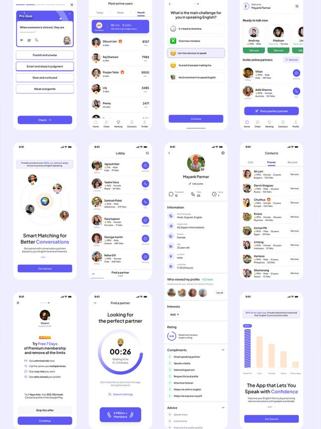 100页英语学习，竞赛app设计figma源文件