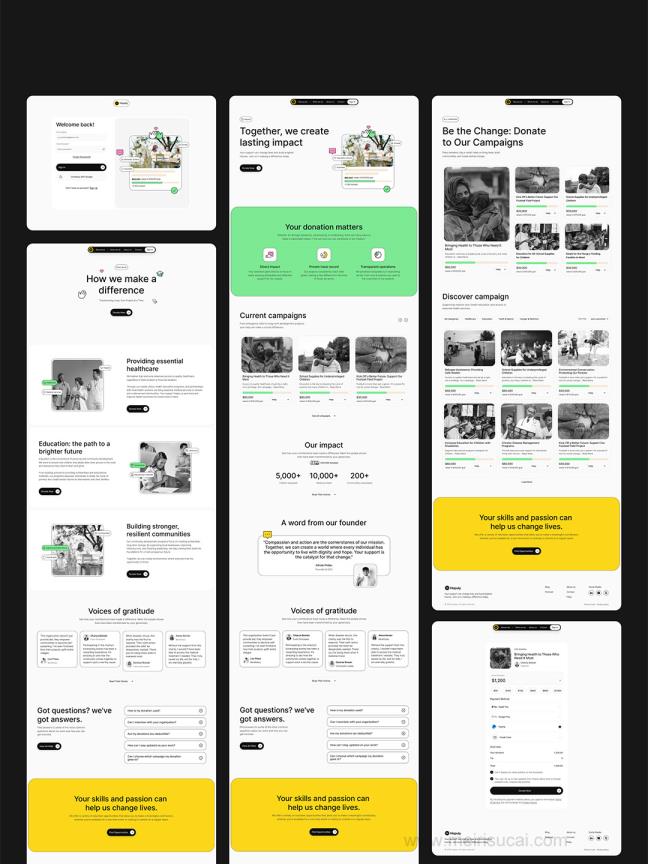 15页极简主义风慈善网站模板figma源文件