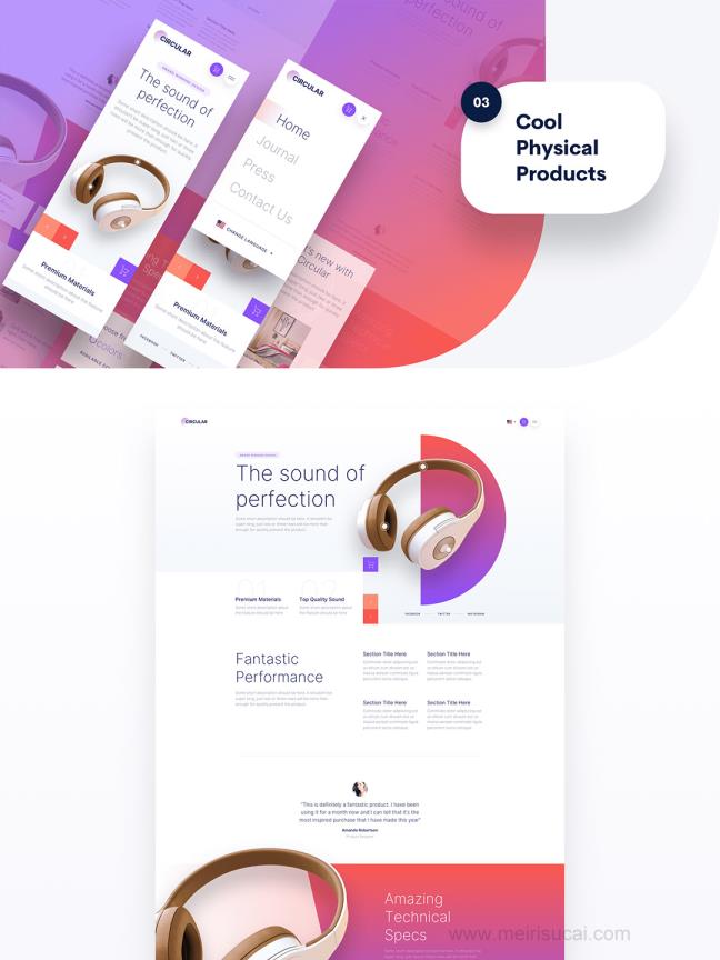 4个响应式网站UI设计合集sketch，xd，figma，studio格式
