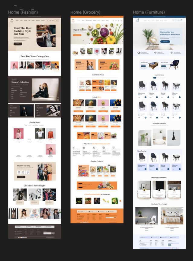 3个首页，17个内页电商网站设计figma源文件