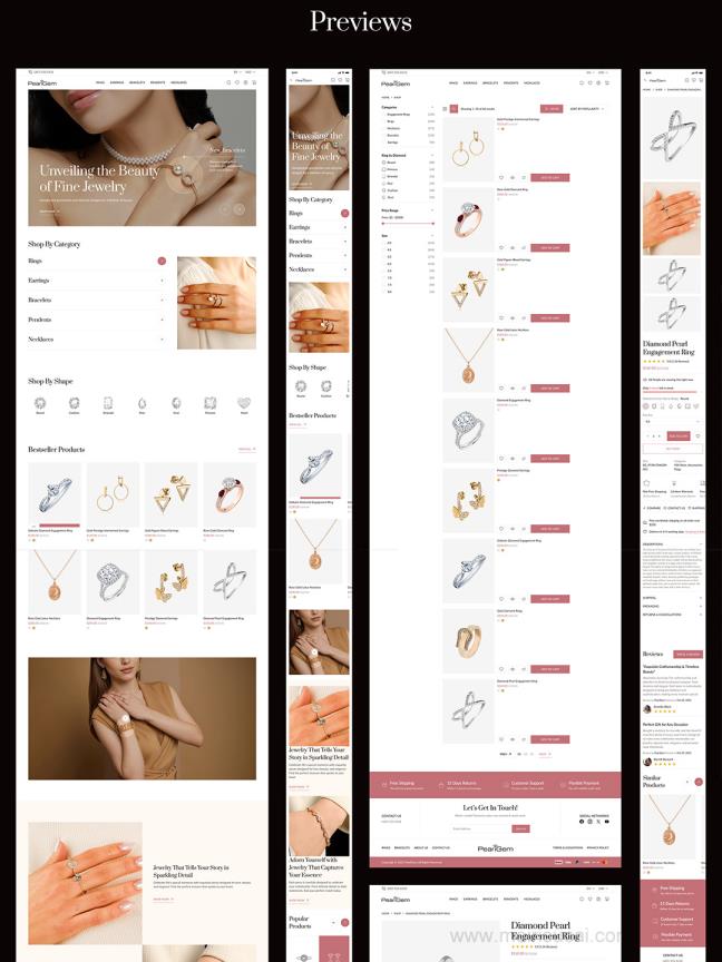 50页珠宝电商网站设计figma源文件