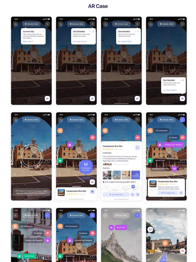 80页AR地图和导航APP UI设计Figma、Sketch源文件