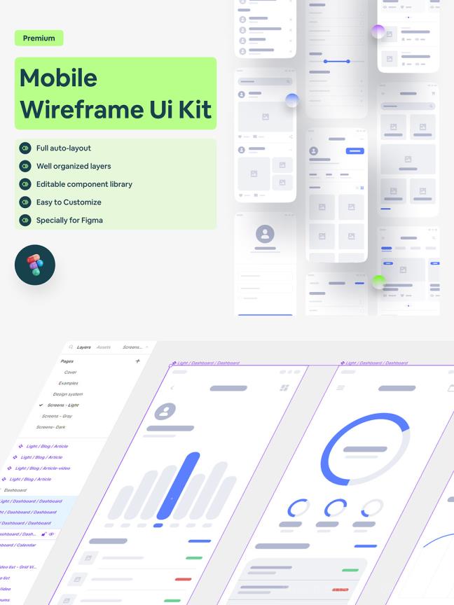 3色浅，灰，黑252页APP线框图figma源文件