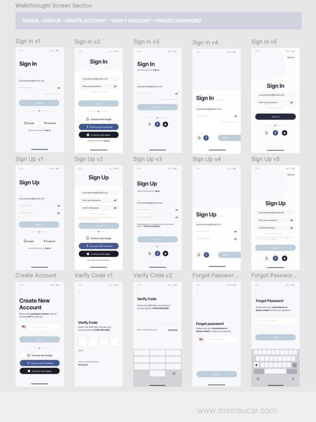 浅色灰色各68页APP移动端设计原型图，线框图figma源文件