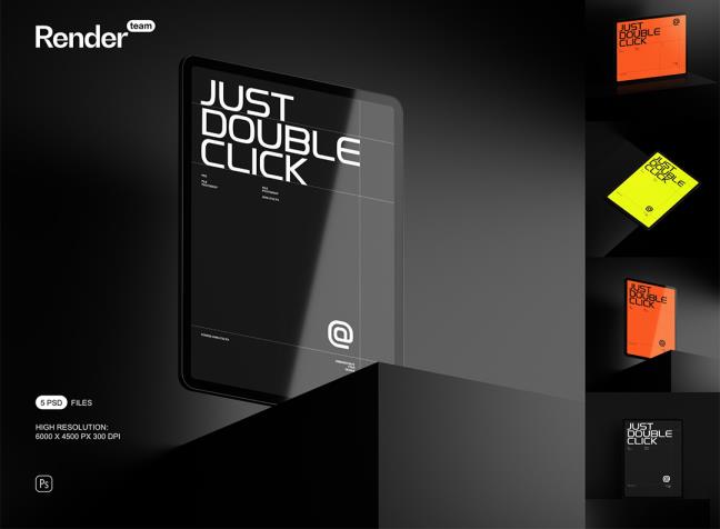 5个iPad Pro样机模型合集psd格式