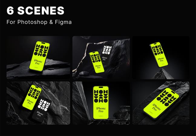 6场景模型iPhone 16 Pro模型样机figma格式
