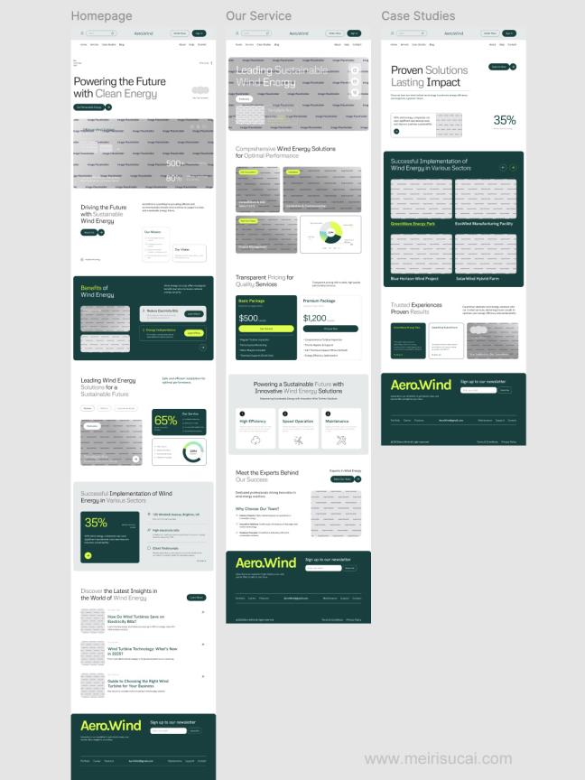 16页新能源风力发电网页设计原型figma源文件
