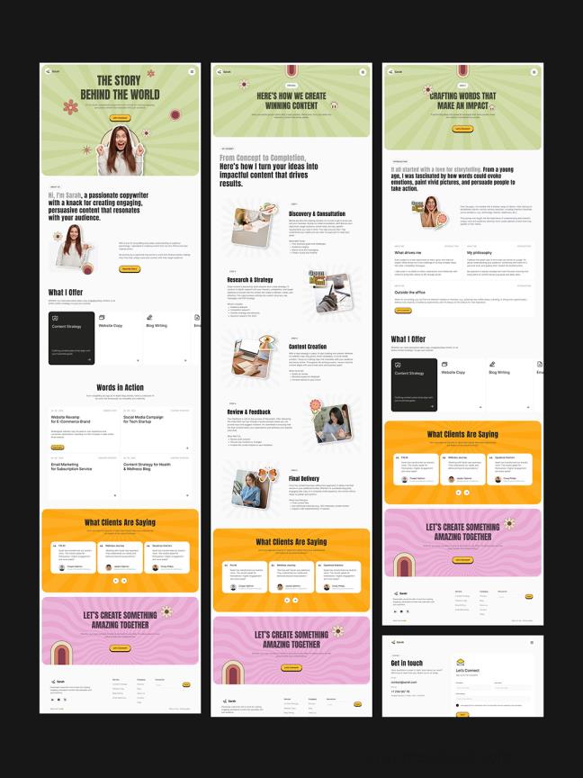 10页响应式设计设计师作品集网站UI设计figma源文件