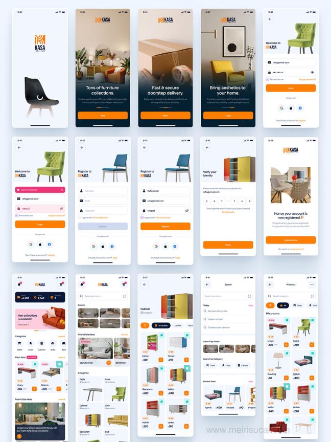 明暗50页家具电商app设计figma源文件