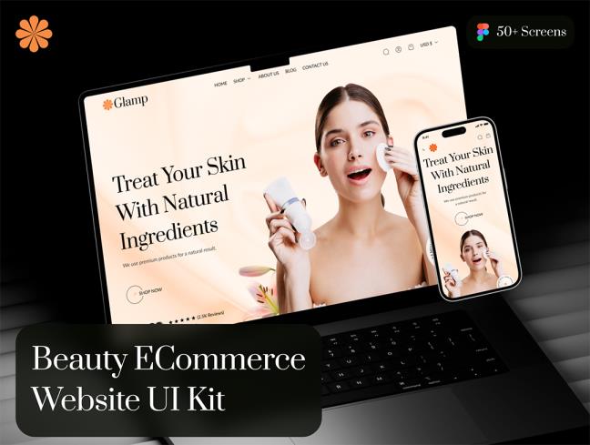 50页美容网站响应式设计figma源文件