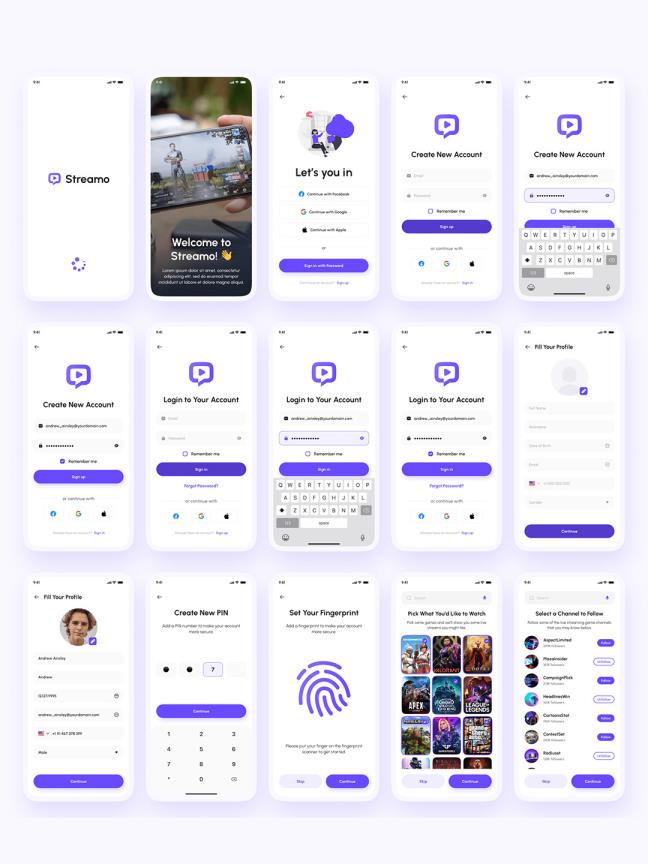 150页明暗设计游戏直播流媒体app设计figma源文件