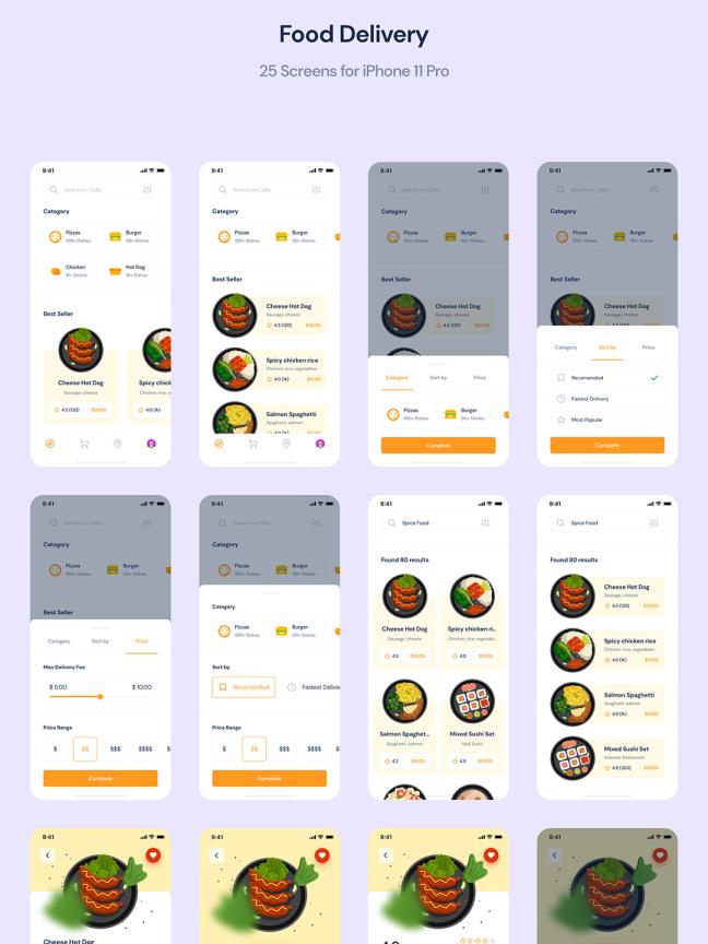 90页金融，美食外卖，社交和登录和注册合集Figma、Sketch源文件