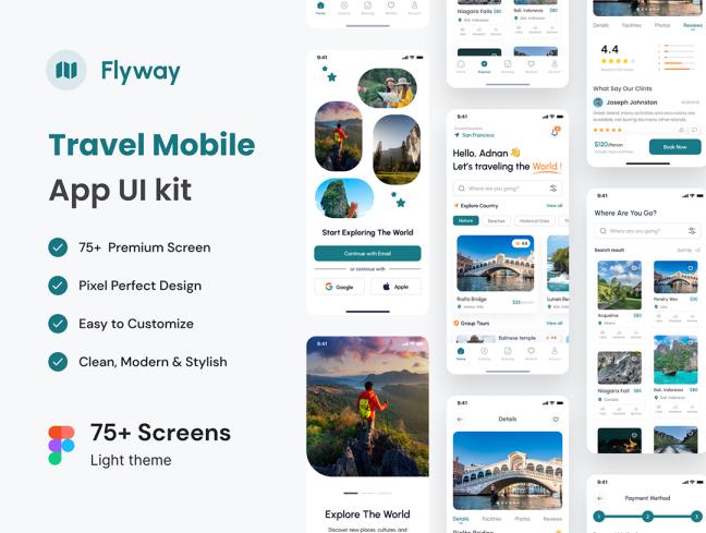 78页高级旅游app UI设计figma格式