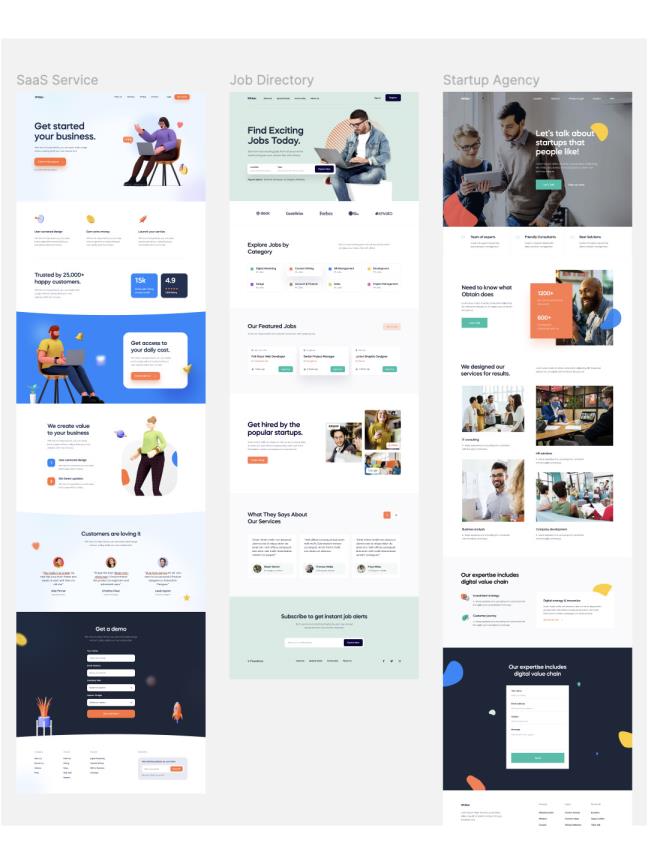 9个首页38个内页SaaS产品，软件和数字产品网站合集figam格式