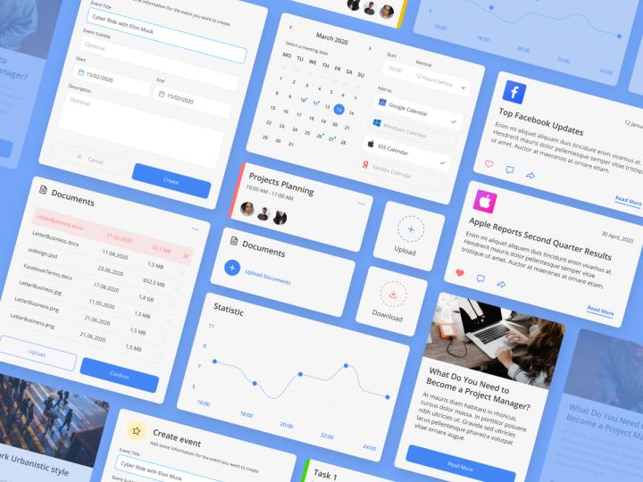 浅色和深色主题UI套件figma源文件