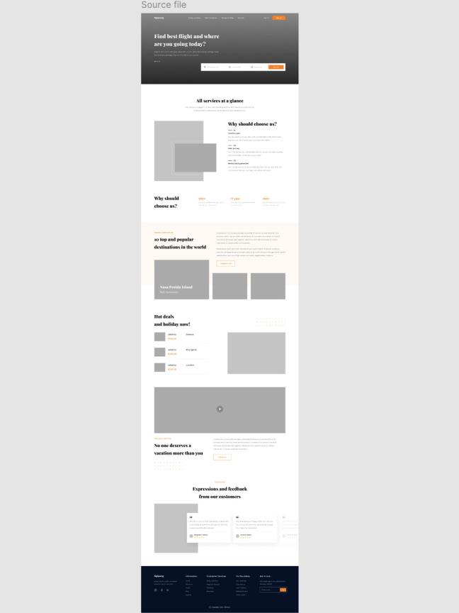 航班预订网站原型设计Figma、Sketch格式