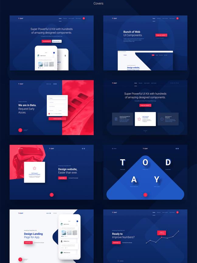 14个类别120个网站设计组件sketch格式