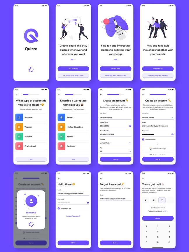 明暗220页益智，问答游戏、成绩排行榜功能app设计figma源文件