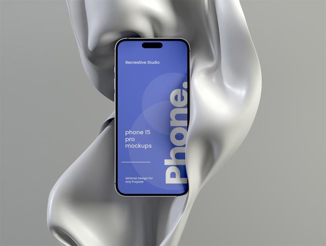 5个iPhone 15 Pro Max模型psd格式样机