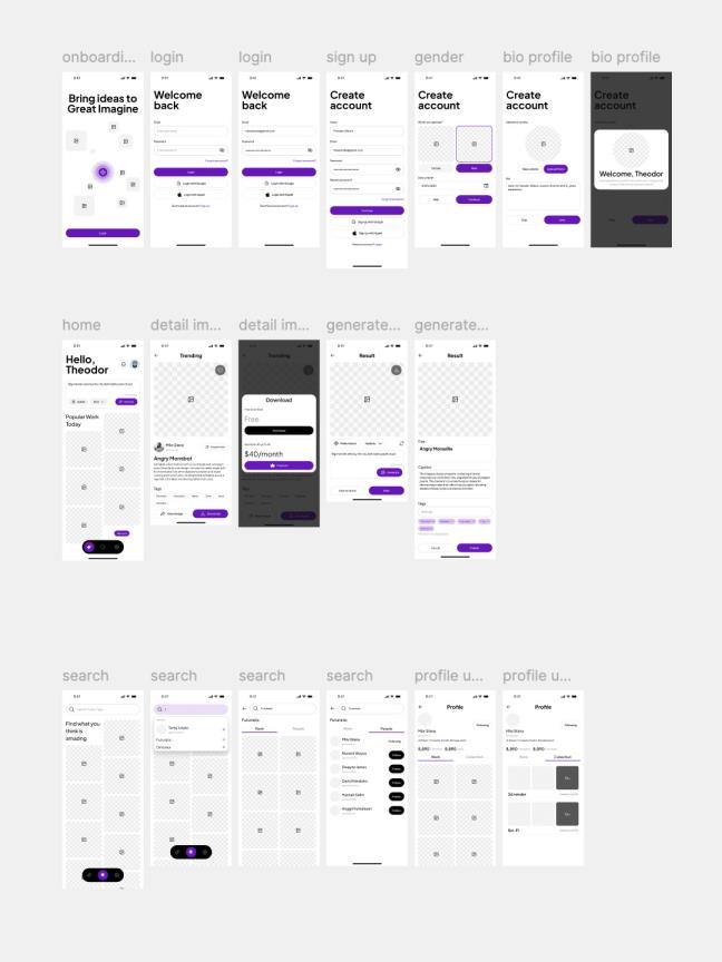 60页明暗AI艺术生成器APP原型UI工具包figma源文件