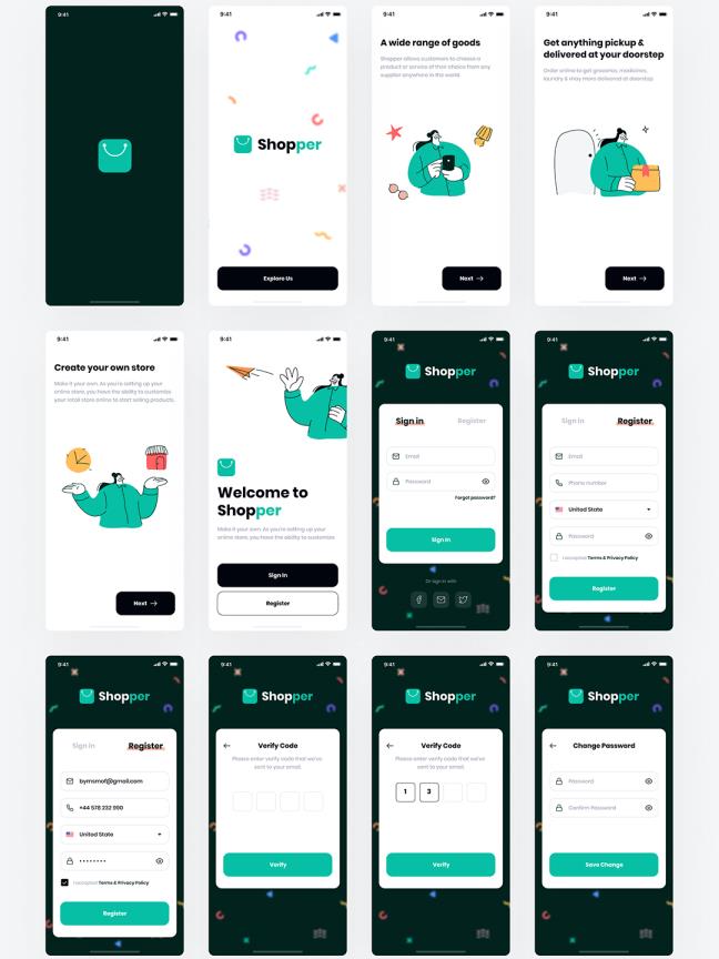 120页电脑移动端设计电商购物平台APP设计sketch，xd，figma格式