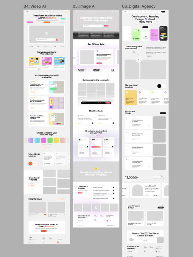 共33页包含8个首页样式复古风AI科技类网站原型设计Figma模板