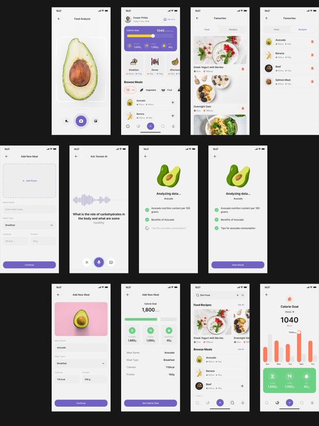 极简风明暗50页高端营养AI人工智能APP  UI设计figma源文件