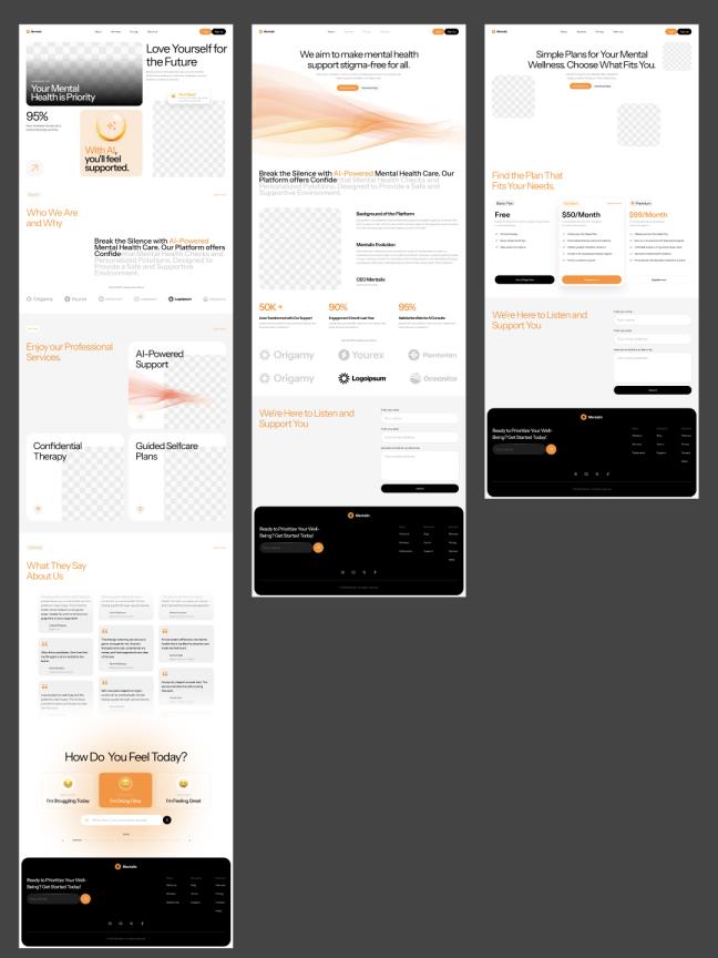 明暗响应式设计网站心理健康UI设计原型figma源文件