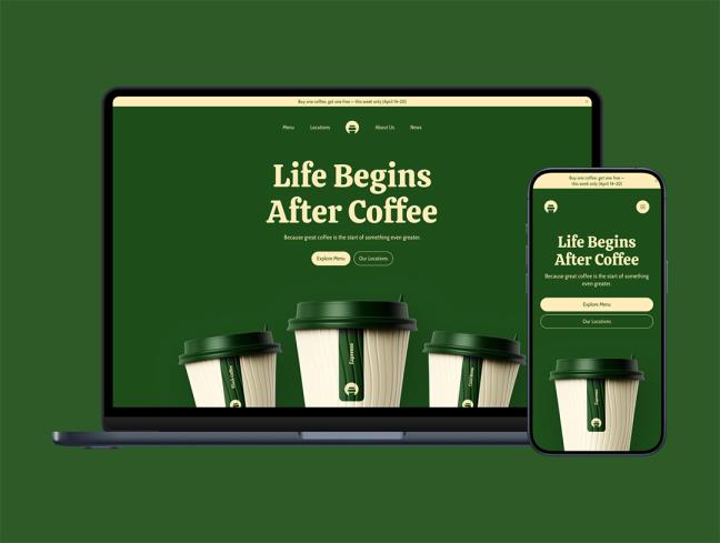 pc,ipad,手机响应式24页咖啡店网站设计figma格式