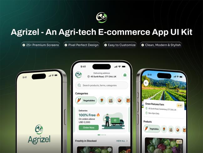 29页科技助农电商app设计figma格式