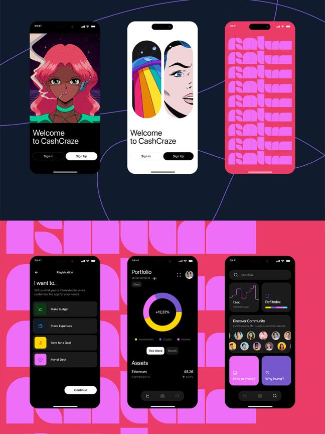 58页辅助用户制定投资决策的app设计figma格式