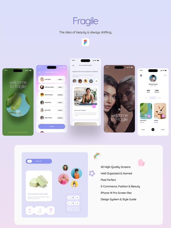 44页时尚品牌高端电商app设计figma格式390*844分辨率