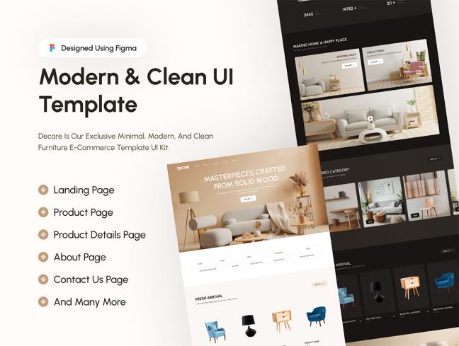 明暗共150页响应式设计时尚简约的家具店网站设计figma源文件