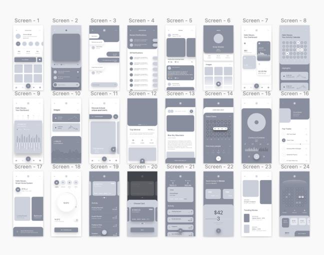 7类24页线框原型图源文件Figma、Sketch 、 XD 、PSD