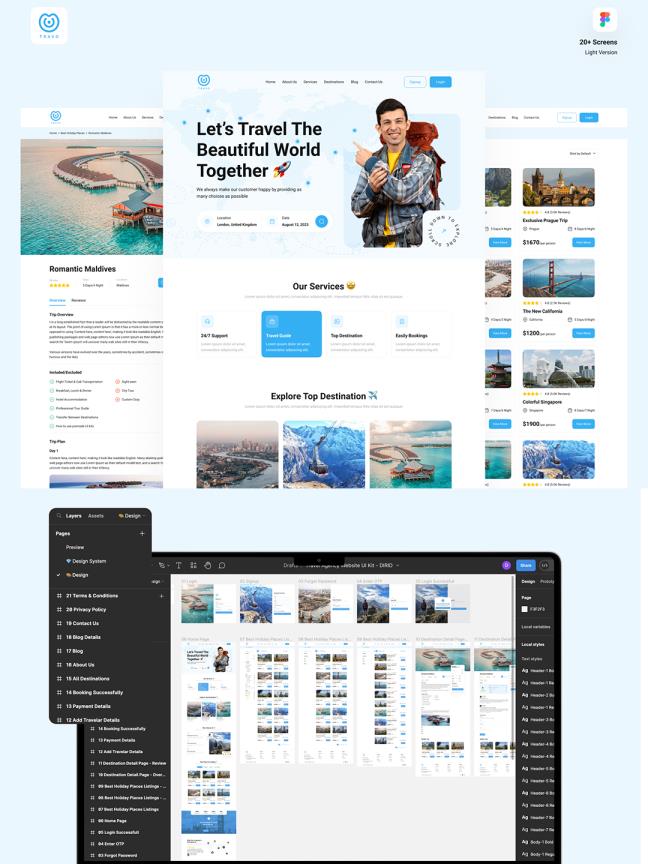 20页旅游行业网站设计figma源文件