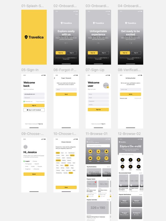 48页度假、旅游APP原型设计sketch，xd，figma，psd格式