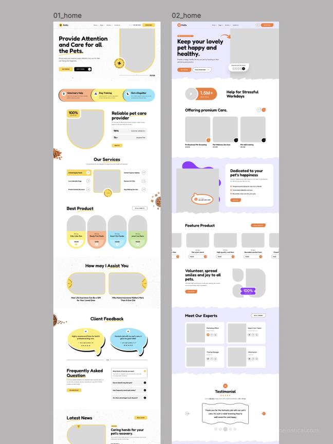 20页兽医和宠物护理的网站设计原型Figma格式