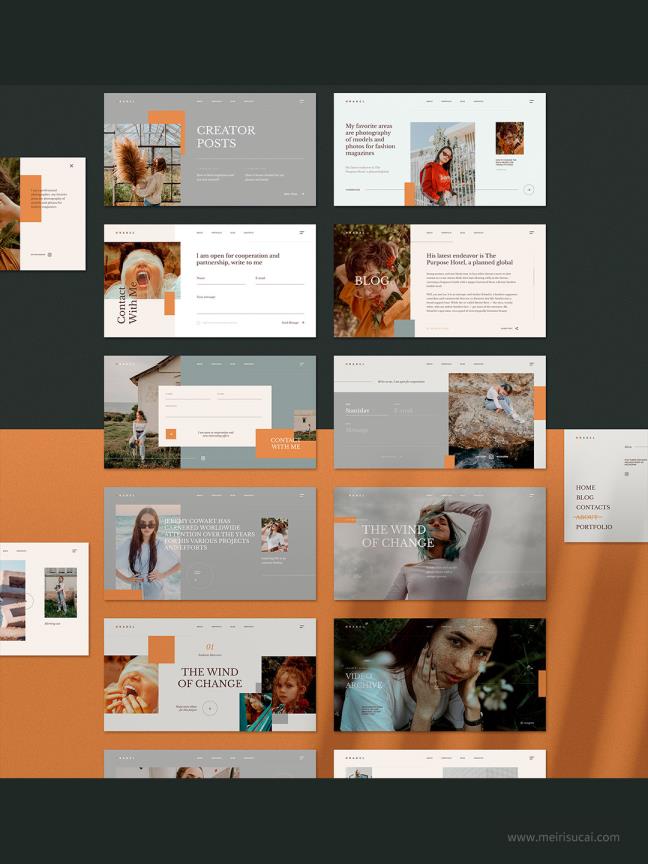 设计师个人作品集网站23个模块figma源文件