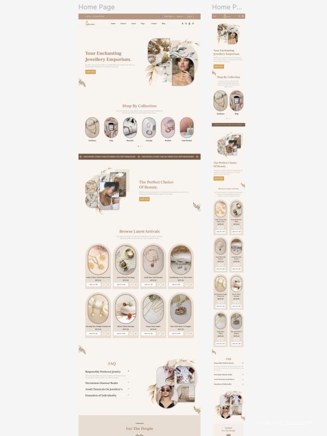 50页响应式珠宝网站UI设计figma源文件（包含原型图）