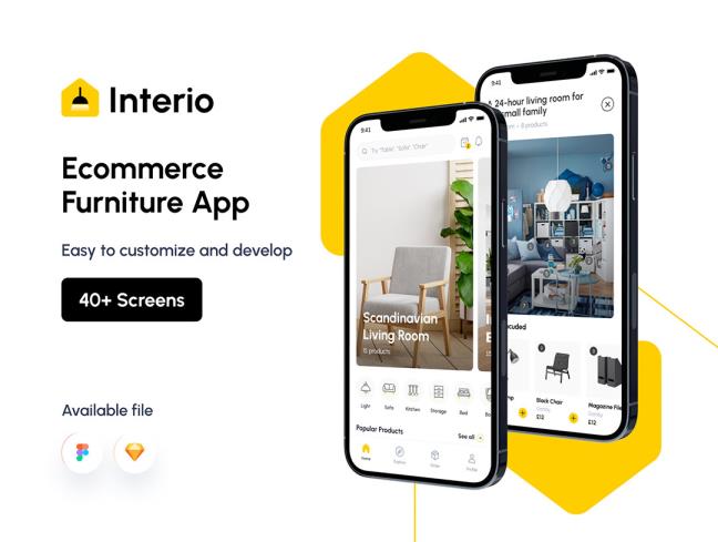 40页家具电商app设计Figma、Sketch源文件