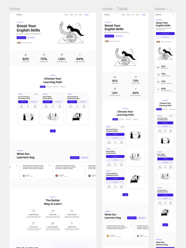 响应式24页在线学习，线上课程网站设计figma源文件