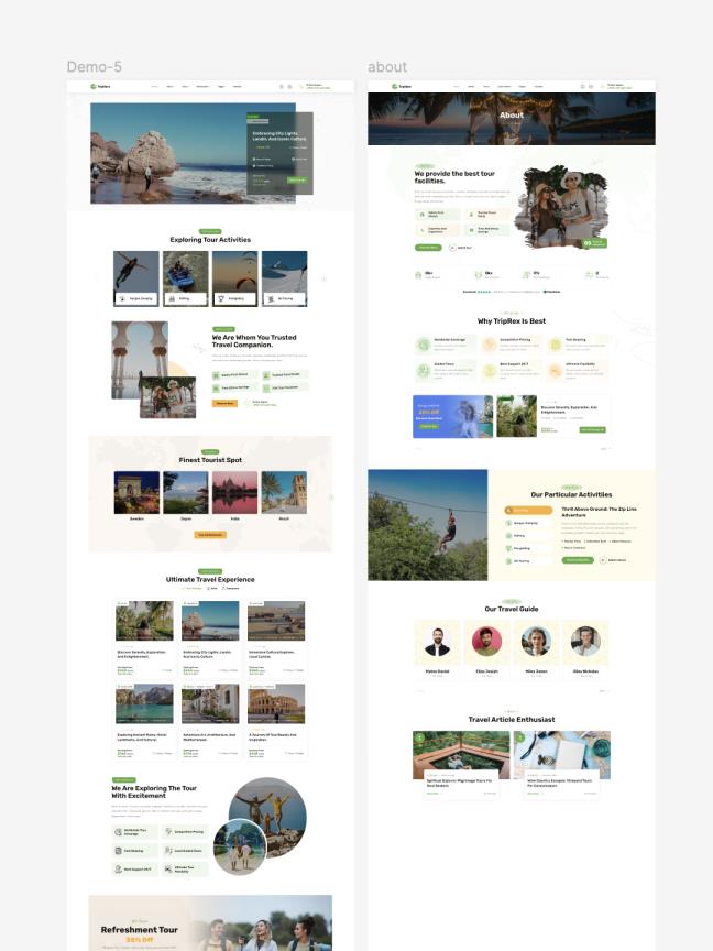 5个首页7个二级页面旅游网站设计figma源文件