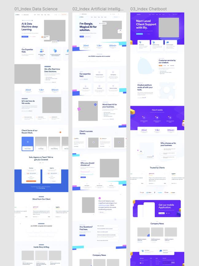 25页AI数据科学与分析网站设计原型 Figma 模板