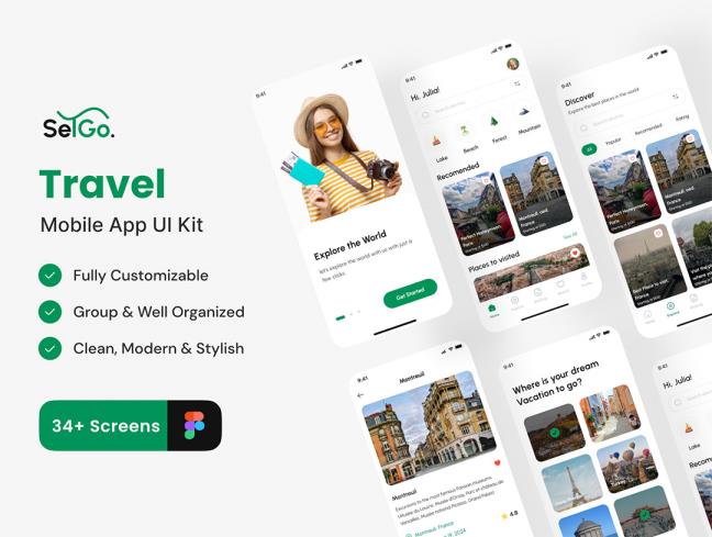 共256页7个行业app设计合集figma源文件（旅游，健身，求职等）