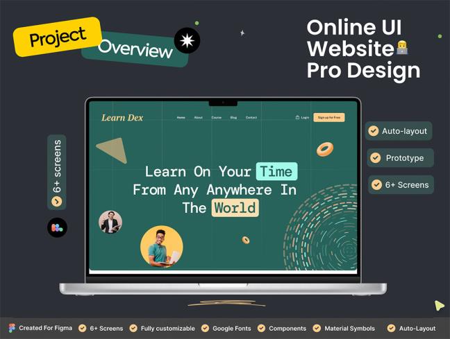 5页在线课程网站模板figma格式