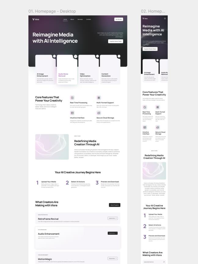 10页响应式设计AI技术网站原型figma源文件