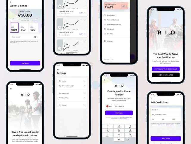 45页电动滑板车共享租赁app设计figma源文件（包含交互）